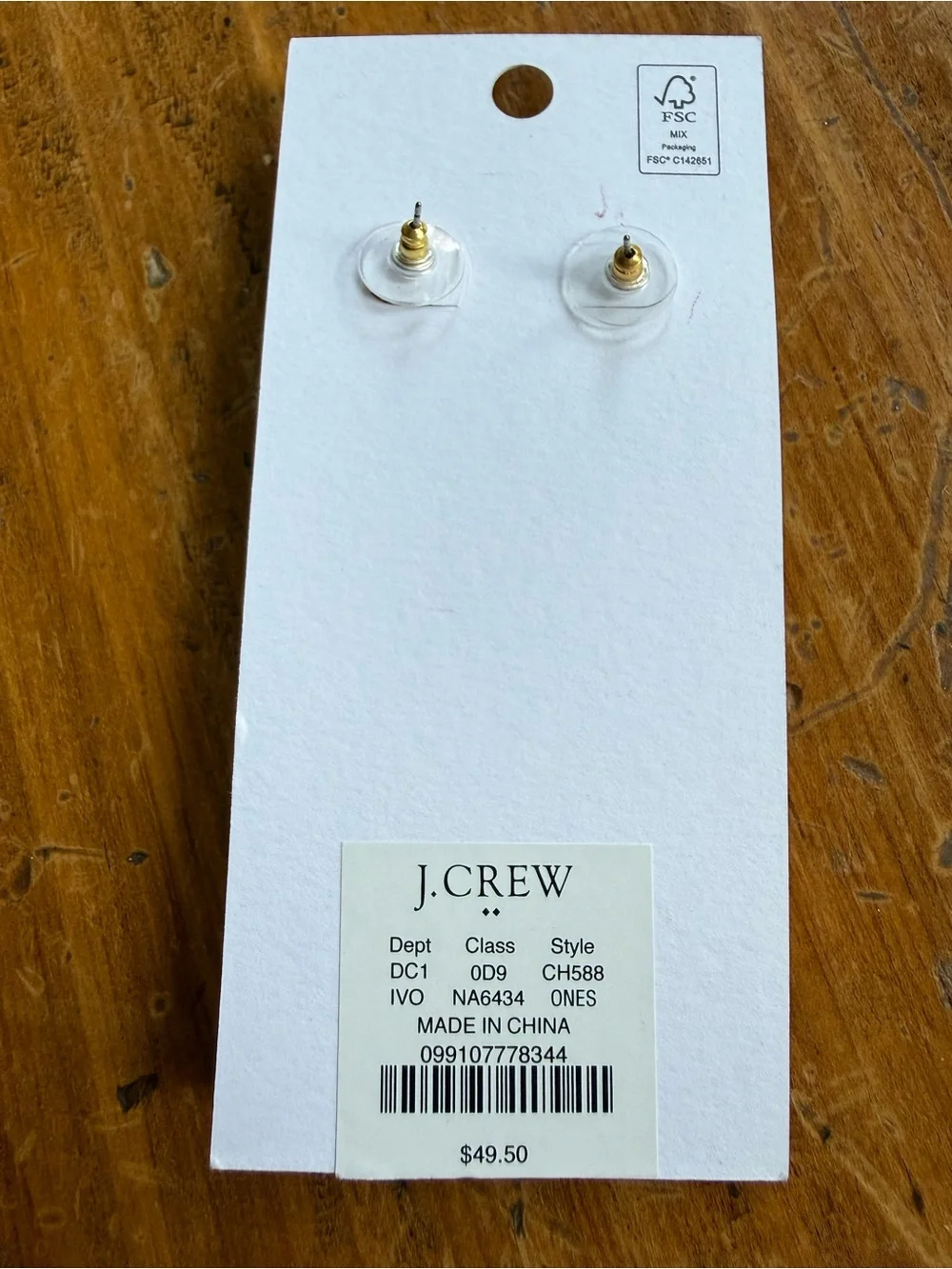 J. Crew Cream Floral Drop Earrings